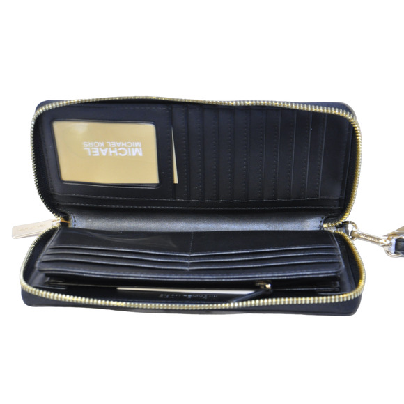 Michael Kors Jet Set Travel Large Continental Zip-Around Wallet Wristlet BLACK - Picture 4 of 4